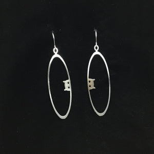“Peek-a-boo" stainless steel oval hoop earrings, steel or gold-plated
