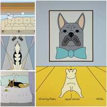 "Dog Bed Suite" art prints, size options