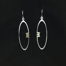 “Peek-a-boo" stainless steel oval hoop earrings, steel or gold-plated