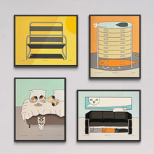"Undercats" art prints, size options