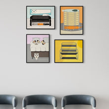 "Undercats" art prints, size options