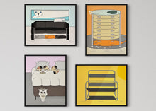 "Undercats" art prints, size options