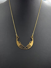 "Whiskers" cat pendant and chain, steel or gold-plated