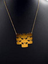 "Kitty Cup" cat pendant and chain, steel or gold-plated