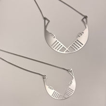 "Whiskers" cat pendant and chain, steel or gold-plated