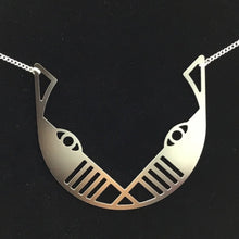 "Cat's Whiskers" cat necklace, steel or gold-plated