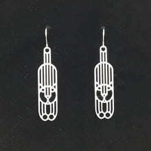 "Hang in there” cat dangle earrings, steel or gold-plated